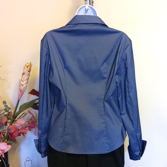 NWOT MAC & JAC Women’s Blue Blouse Shirt Top Long Sleeve Tops Tag Size 8 - Picture 7 of 7
